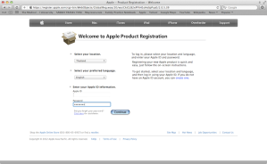 welcome to apple product registration